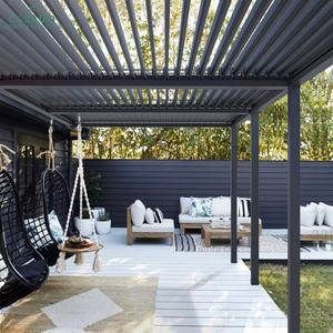 <span class=keywords><strong>Pergola</strong></span> familiale à <span class=keywords><strong>toit</strong></span> rabattable - Structure en aluminium, commande électrique facile à utiliser, <span class=keywords><strong>lames</strong></span> réglables pour la détente sur la terrasse - Product Image 5