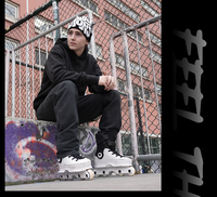 Patins à roulettes agressifs avec coque rigide, doublure de botte, boucle métallique, roues en PU résistantes à l'usure, pour adultes, pour la rue, le parc, le freestyle