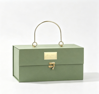 Boîte cadeau de luxe avec poignée métallique, boîte d'emballage pour bougie en papier mat avec loquet et logo personnalisé pour bougie d'aromathérapie
