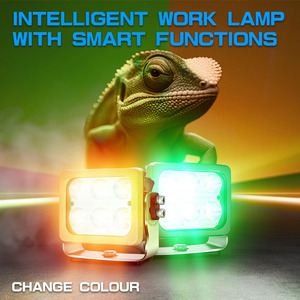 Nuevas Luces de Trabajo LED Cuadradas Blancas, Amarillas y Ámbar, de 12v, Flexibles, Resistentes al Agua, para Minería, Excavadoras, Camiones y Tractores - Product Image 2