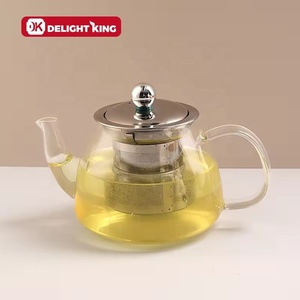 Teiera in Vetro Borosilicato Ecologica Moderna Delight King, Resistente al Calore 400°C, Set da Tè con Logo/Confezione Personalizzati - Product Image 5