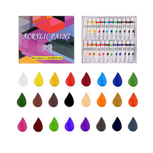 Juego <span class=keywords><strong>de</strong></span> 24 Pinturas Acrílicas con Paleta y Pincel, Pigmento <span class=keywords><strong>de</strong></span> Color Acrílico para Estudio <span class=keywords><strong>de</strong></span> Arte y Pintura Artística - Product Image 5