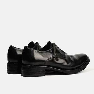 Chaussures habillées pour hommes en cuir noir à bout rond, lacées, pour le bureau, dessus en cuir véritable, semelle extérieure en caoutchouc, toutes saisons - Product Image 2