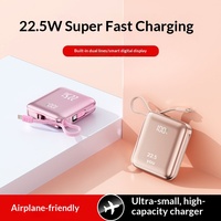 Batterie externe à charge rapide 20000mAh Type-C en plastique, logo personnalisé OEM, batterie externe compacte, cadeau d'entreprise
