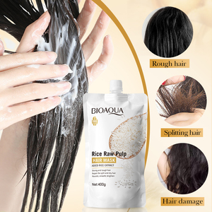 La nueva mascarilla para el cabello BIOAQUA Rice Protoplasm de etiquetas privadas es esponjosa y nutre repara el cabello dañado e ilumina el color del cabello - Product Image 4