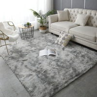 Tapis moderne en peluche à poils longs, dégradé tie-dye, 100% polyester, pour salon, chambre à coucher