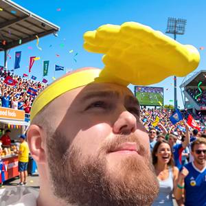 Visera de Mano Novedosa, Divertida Gorra con Protección Solar en Forma de Palma para Fiestas en la Playa y Festivales, Sombrero de Disfraz de Verano Ajustable Unisex - Product Image 2
