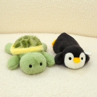 Peluche Série Sunrise Palm Lying Flat, Pingouin, Chien, Dinosaure, Compagnon et Doudou pour Enfants, Rembourrée en Coton PP, Cadeau de Fête pour