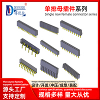 Conector THT DuPont Header Socket F1.27/2.0/2.54-1xNP-S, Espaciado de 1.27/2.0/2.54 mm, Recto/Ángulo Recto/SMT, Conector PCB Chapado en Oro