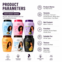 Série de crèmes capillaires professionnelles hydratantes, lissantes, biologiques, véganes et nourrissantes pour cheveux abîmés, avec fonction réparatrice