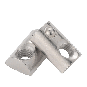 Écrou à ressort en acier inoxydable 304 nickelé sur mesure avec bille, écrou en T élastique demi-rond pour profilé d'extrusion en aluminium - Product Image 1