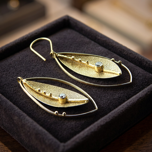 New Fashionable Gold Plating Handmade Drop Earrings Customized Color Elegant Indian Wholesale Brass Jewelry for Parties <b>Weddings</b> - Product Image 3