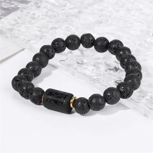 Pulsera del Zodiaco para Hombre y Mujer, Piedra Volcánica de 8mm, Amuleto de la <span class=keywords><strong>Suerte</strong></span>, Pulsera con Signo del Zodiaco, Joyería de Moda, Regalos - Product Image 4