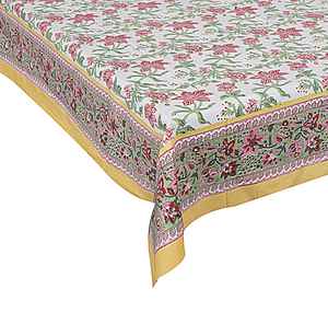 Couverture de table en coton Boho nappe rectangulaire nappe florale vintage nappe imprimée à la main pour la maison - Product Image 3