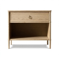 Meuble de chambre à coucher moderne pour hôtel, table de chevet en bois avec 1 tiroir