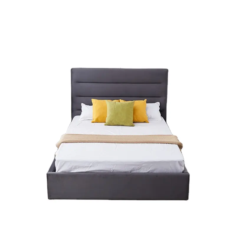 Produsen grosir tempat tidur abu-abu gelap cocok untuk satu Mulia lembut penyimpanan rangka kasur ukuran queen king