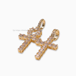 <b>Copper</b> inlaid zircon cross zircon Anhe pendant Ha set cross-flow men's jewelry - Product Image 5