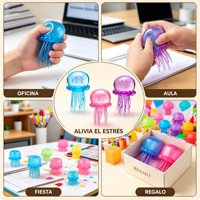 Jouet anti-stress méduse souple en TPR, rempli de paillettes, créature marine à presser, translucide pour adultes, vente en gros