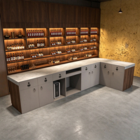 Comptoir de réception commercial en MDF - Style industriel, ensemble complet personnalisable pour salons de thé, pubs, cafés, gîtes et barbecues