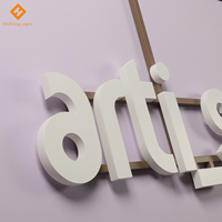 Lettres 3D blanches personnalisées en métal massif avec cadre, logo suspendu au plafond pour panneau de réception de bureau, panneau de studio d'art