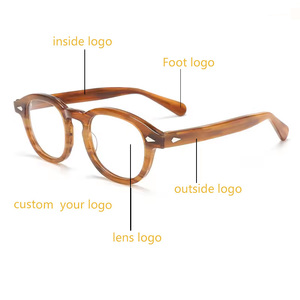 <span class=keywords><strong>Gafas</strong></span> <span class=keywords><strong>Johnny</strong></span> <span class=keywords><strong>Depp</strong></span> para Hombre, Montura de Acetato con Protección Anti Luz Azul, Lentes Transparentes, Diseño de <span class=keywords><strong>Marca</strong></span>, Redondas para Computadora - Product Image 5