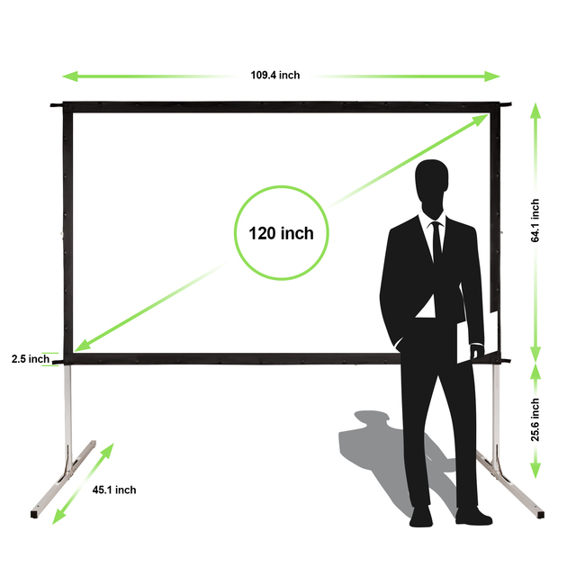 Simple Foldable Fast Fold Projection Screen Outdoor Movie 100 Inch (16:9) 120"(16:9) Projector Screen