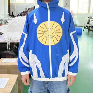 Chaqueta de nailon con revestimiento Anime <span class=keywords><strong>Sonic</strong></span>, bordado 3D con apliques de tela, cuello alto, estilo oversize, forro de malla, con cremallera, impermeable - Product Image 1