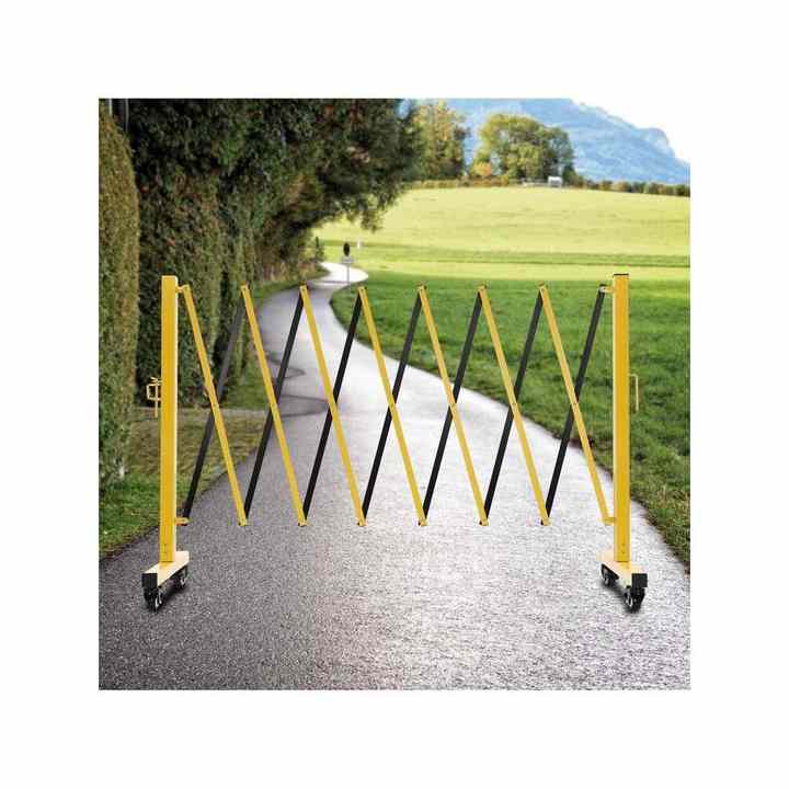 Adjustable Portable Metal Barrier Gate Home Use Traffic Fence with Casters Expandable Folding Gate