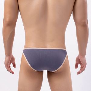 Caleçons ajustables à blocs de couleur pour hommes, séchage rapide, taille réglable, boutonnage apparent, doux pour la peau, sexy, taille basse pour jeunes garçons - Product Image 4