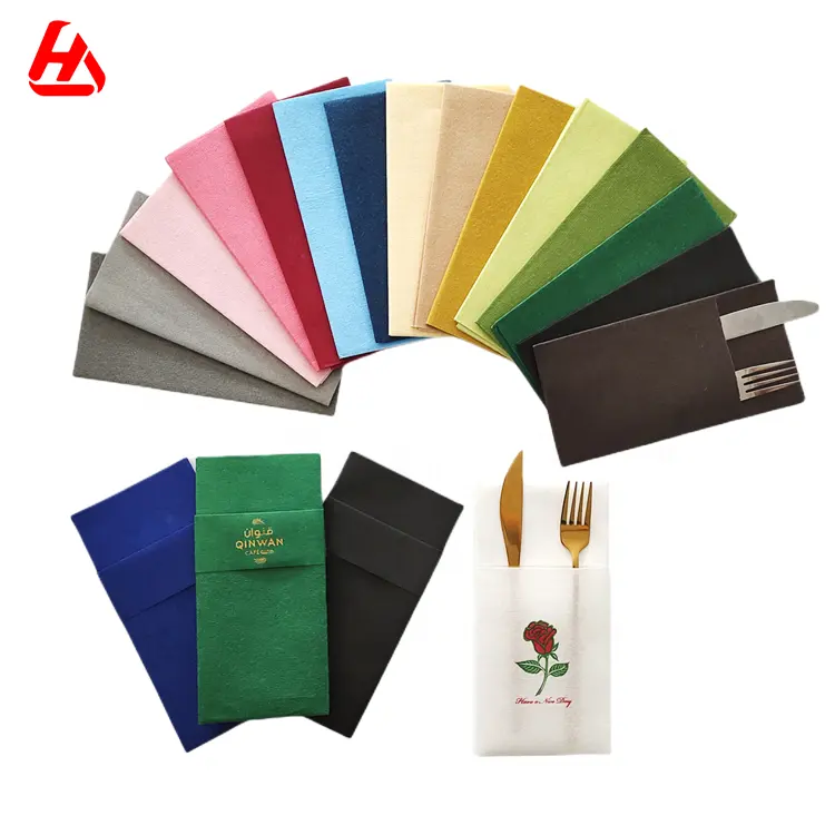 Servilletas de papel de Color Airlaid, servilletas de cena personalizadas, servilletas de bolsillo para cubiertos de comedor, muestra gratis