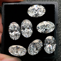 Moissanite ovale non montée 0,5ct-10ct VVS1 certifiée GRA, pierres de moissanite créées en laboratoire, vente en gros pour la fabrication de bijoux, approvisionnement en vrac