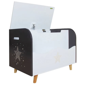 Boîte de rangement en bois multifonctionnelle, bacs de rangement pour jouets, <span class=keywords><strong>coffre</strong></span> blanc écologique, meubles de chambre <span class=keywords><strong>d</strong></span>'enfant - Product Image 3