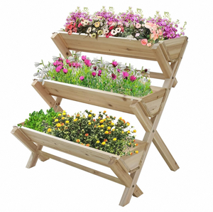 Jardinière surélevée rustique à 3 niveaux pour l'extérieur, grandes jardinières pour légumes, fleurs, jardin extérieur - Product Image 1