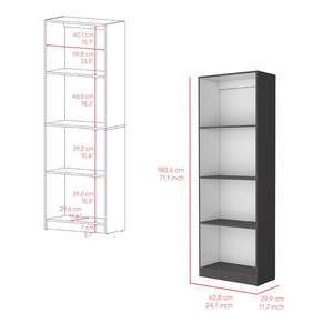 Benzoni Office DB <b>Bookcase</b> in Matt Gray/White Modern Office <b>Bookcase</b> & <b>Bookshelf</b> - Product Image 4