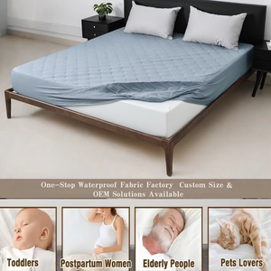 OEKO TEX  Alas Kasur Berlapis 100% Tahan Air, Pelindung Kasur Bernapas, Lembut Tanpa Suara, Perlengkapan Tempat Tidur Hotel - Product Image 4