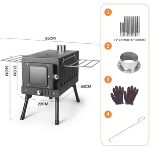 सस्ते लकड़ी के स्टोव पोर्टेबल लकड़ी जलाने वाली आधुनिक डिजाइन बिक्री के लिए छोटे टेंट स्टोव