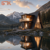 NORDIC PLUS Cabane à deux étages avec ossature en A, 115 m², 19 m de hauteur, vitrage panoramique, maison préfabriquée extensible