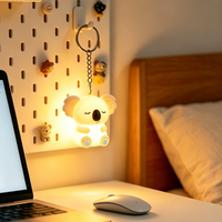 Porte-clés Koala mignon, lampe de nuit portable en silicone, mini lampe suspendue LED rechargeable par USB, lampe LED pour sac à dos, clés, cadeau pour enfants