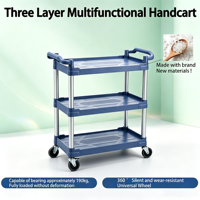 Chariot de transport multifonctionnel robuste et silencieux pour hôtels, chariot de service de table, chariot à outils, chariot de collecte de vaisselle
