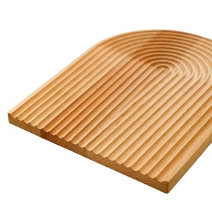 Abstract Geometric Wooden Tray Beech Wood Heat Resistant Decorative Tray For Dining Table Water Ripple Design - Product Image 3