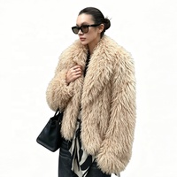Nouvelle Arrivée Hiver Zeyu – Veste Courte en Fausse Fourrure, Style Cardigan Ouvert, Col à Revers Moelleux et Duveteux, Manteau en Fausse Fourrure pour Femme