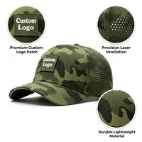 Gorra de Golf de Alto Rendimiento con Logotipo Personalizado, Corte Láser, Estampado de Camuflaje, Transpirable, Deportiva, con Parche de Goma, Impermeable y de Secado Rápido