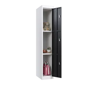 Hight Cold Rolled Steel 3 Tiers Metal Locker Cabinet Steel Storage Shelves For School Office Gym Garage