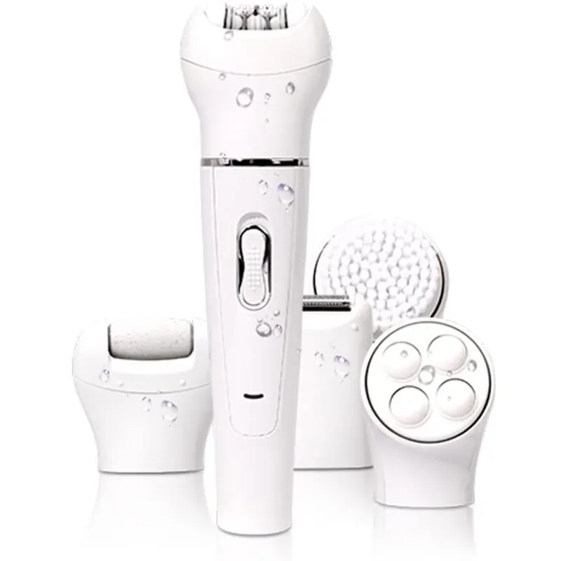 5 in 1 delle Donne Epilator di Rimozione Dei Capelli Della Signora Regolatore del Viso Cleaner Massaggiatore Bikini Rasoio Rimozione Dei Capelli Del Corpo Elettrico Della Signora trimmer