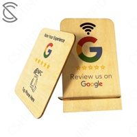 Support de commentaires Google personnalisé en bois sans contact NFC NTAG213/215, écologique, pour un regain de commentaires d'entreprise instantané