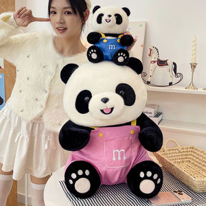 Lindo Peluche de <span class=keywords><strong>Panda</strong></span> con Overol de M&M's, Juguete de Peluche Corto Relleno de Algodón PP, Peluche Súper Suave, Venta al por Mayor y al Detal - Product Image 4