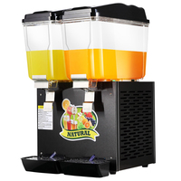Distributeur de jus multifonction 16Lx2 Pulvérisation/Agitation Distributeur de jus 2 réservoirs Lait Thé Jus froid Boisson Orange Juicer Distributeur