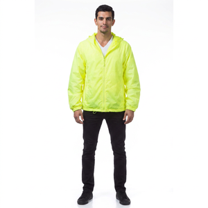 <b>Light</b> Green Color Men Windbreaker <b>Jacket</b> New Best Lightweight Outdoor Windproof <b>Waterproof</b> Stand Collar Hooded - Product Image 1