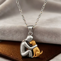 Nouveau Collier Cadeau Fête des Mères Transfrontalier, Pendentif Étreinte Mère-Enfant en Acier Inoxydable, Commémoratif pour Couples, Tendance