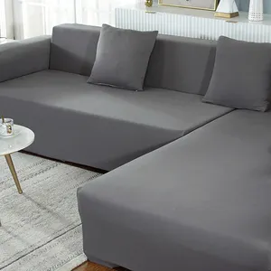 3 Seaters Solid Color Thick Elastic Stretch Fabric Fitted Sofa Covers stretchable for Living Room